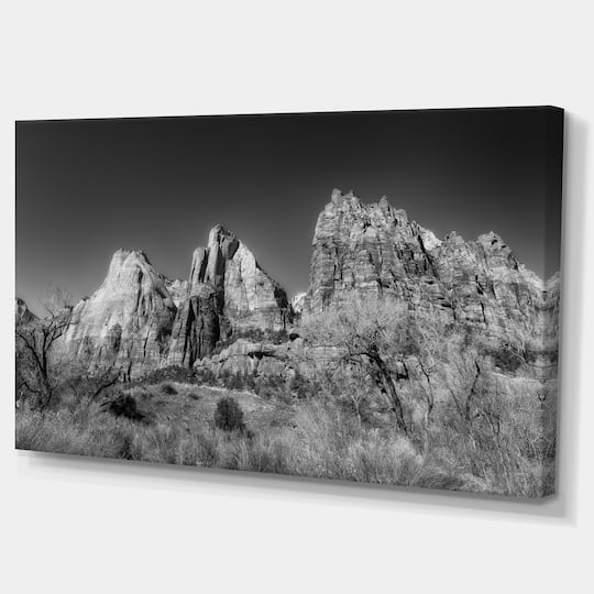 Designart - Rising Red Rocks Black and White